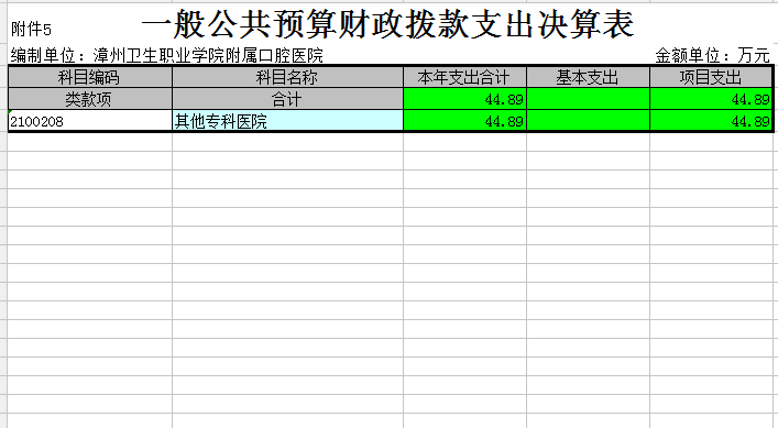 公共财政拨款支出决算表